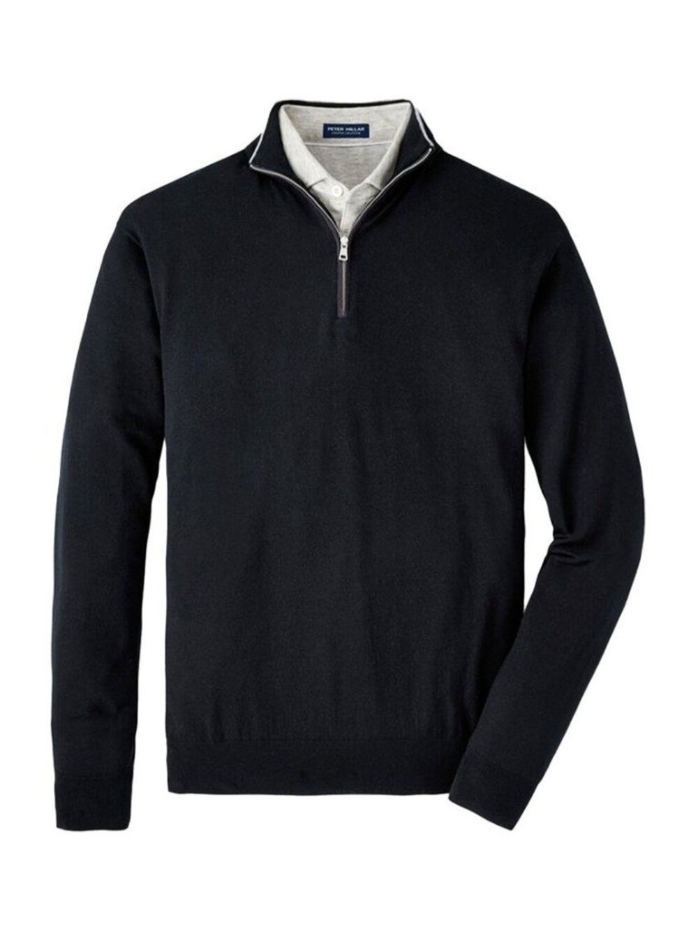 New Peter Millar XL Black Excursionist Flex 1/4-Zip Pullover Sweater Merino Wool